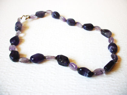 Vintage 1950s Amethyst Stone Semi Precious 18" Necklace 92216