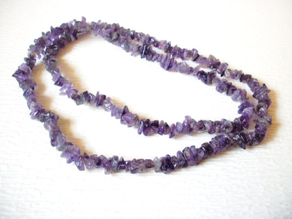 Amethyst Semi Precious Stone Chips 36" Hand Made Necklace 71917