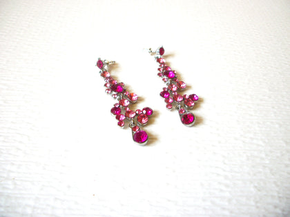 Pink Rhinestone Long Dangle Earrings 91017