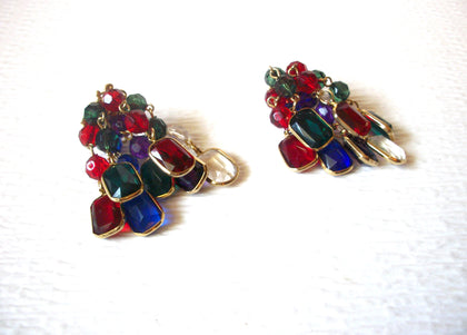 Colorful Cluster Vintage Dangle Earrings 5917