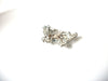 Retro Sparkling Silver Toned Blue Rhinestone Butterfly Brooch Pin 81517