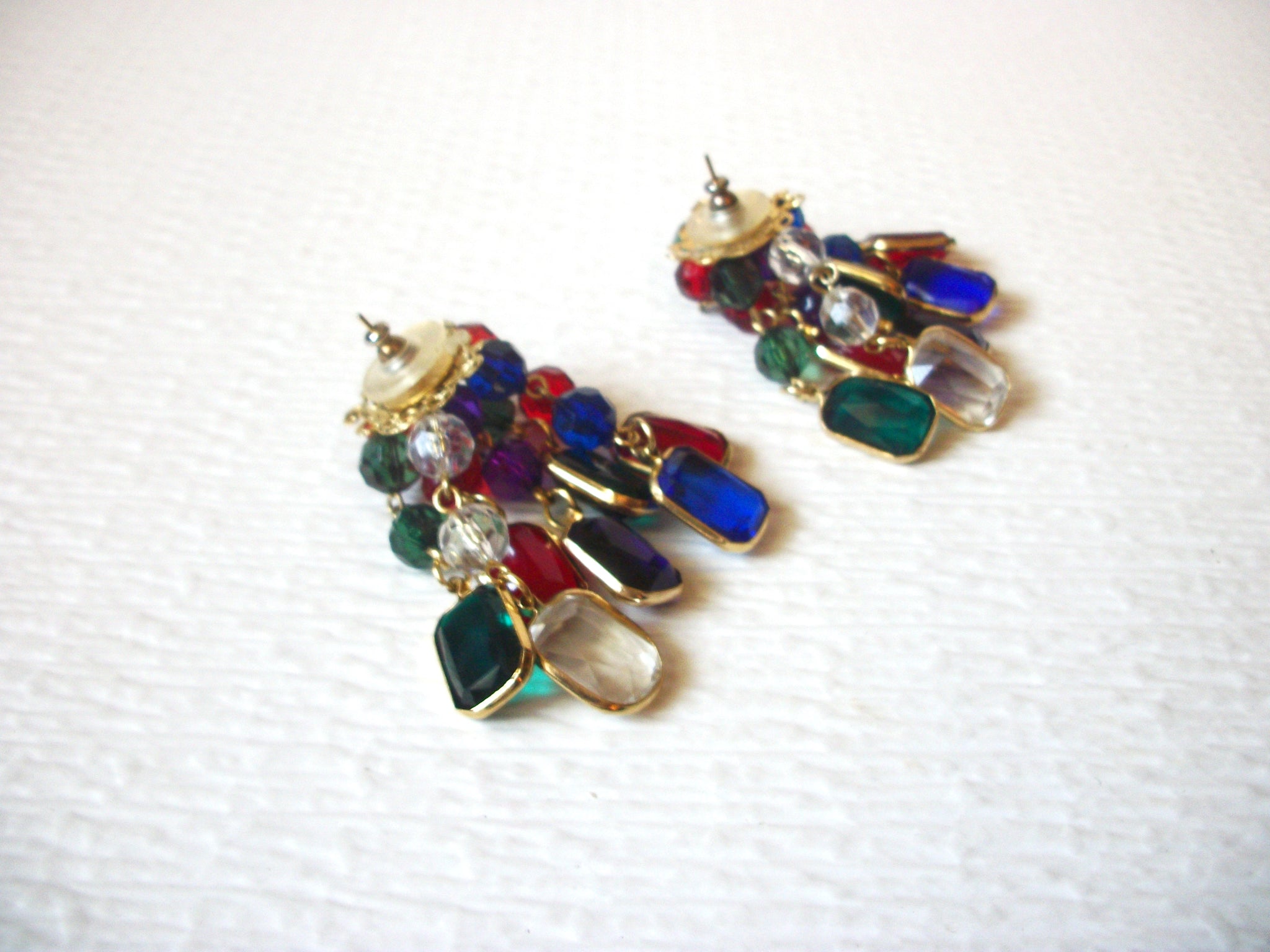 Colorful Cluster Vintage Dangle Earrings 5917