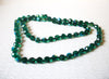 Vintage Teal Green Czech Glass 34" Necklace 80417