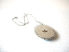 Silver Toned Turquoise Blue Oval Pendant Necklace 91517