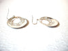 Bohemian Silver Toned Fuchsia Rosa Enameled Dangle Earrings 9216