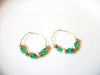 Retro Iridescent Green Hoop Earrings 92017