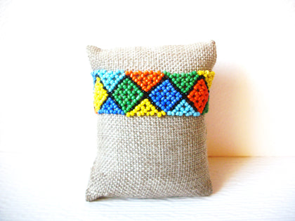 Vintage Hand Woven Colorful Southwestern Glass Bracelet 30717