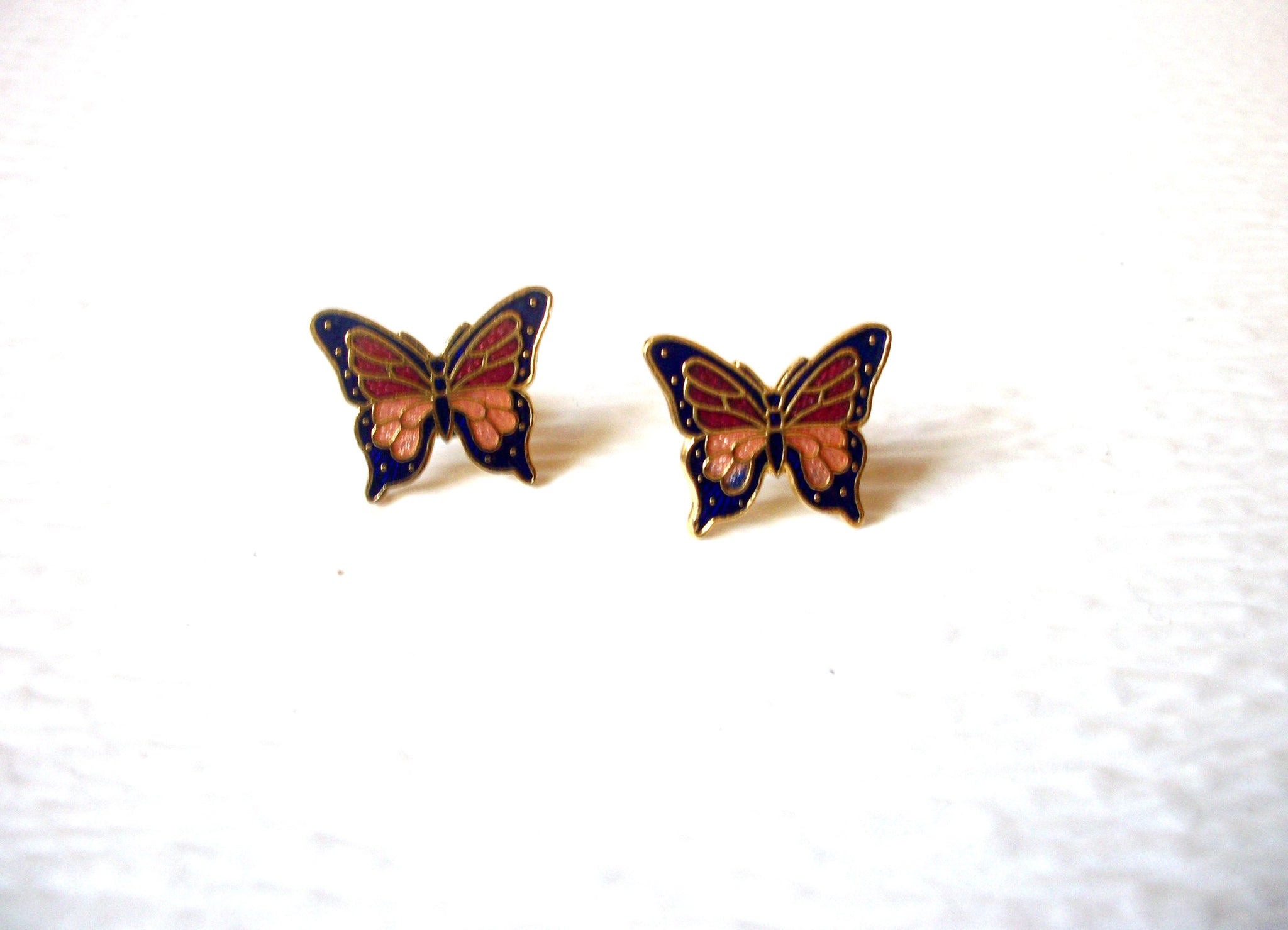 Dainty Cloisonne Butterfly Vintage Stud Earrings 71917