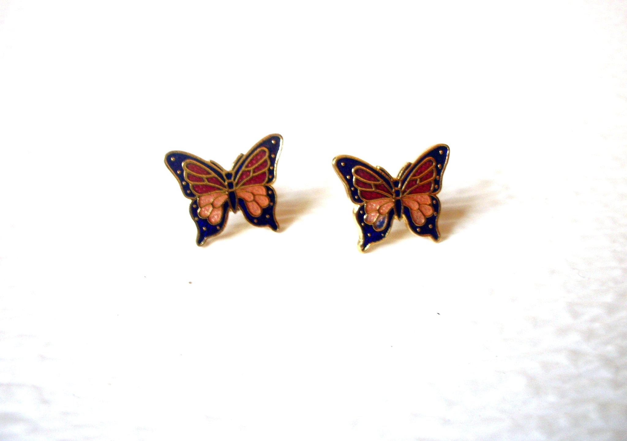 Dainty Cloisonne Butterfly Vintage Stud Earrings 71917