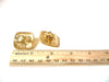 Vintage Gold Toned Lion Head Clip On Earrings 22617