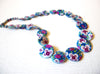 Vintage Glass Hand Painted 19' Necklace 121216