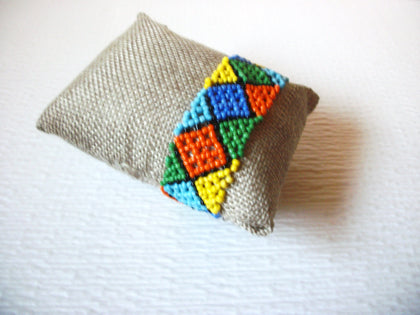 Vintage Hand Woven Colorful Southwestern Glass Bracelet 30717