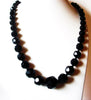 Vintage Black Acrylic Graduated Design 24" Necklace 82017