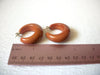 Retro Rust Brown Orange Thick Hoop Old Plastic Earrings 5917