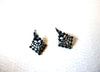 Retro Black Filigree Beaded Pierced Earrings 71917