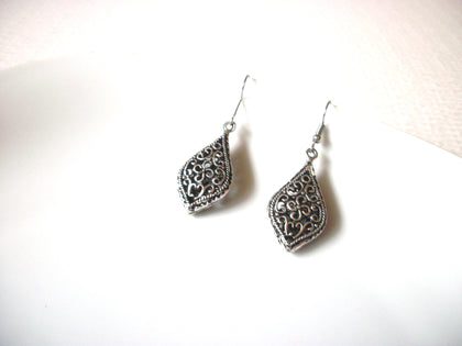 Damask Filigree Silver Toned 2" Dangle Earrings 9216