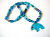 ZUNI Bear Pendant Vintage Blue Bullseye Glass Necklace 61518