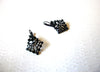 Retro Black Filigree Beaded Pierced Earrings 71917