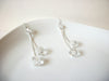 Retro Long Silver Clear Dangle Earrings 40420