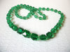 Vintage  Green Czech Glass 32" Necklace 80417