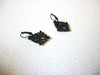 Retro Black Filigree Beaded Pierced Earrings 71917