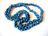 Vintage Blue Iridescent Dyed Shell 56" Very Long Necklace 92518