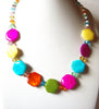 Retro Colorful Glass Necklace 82017