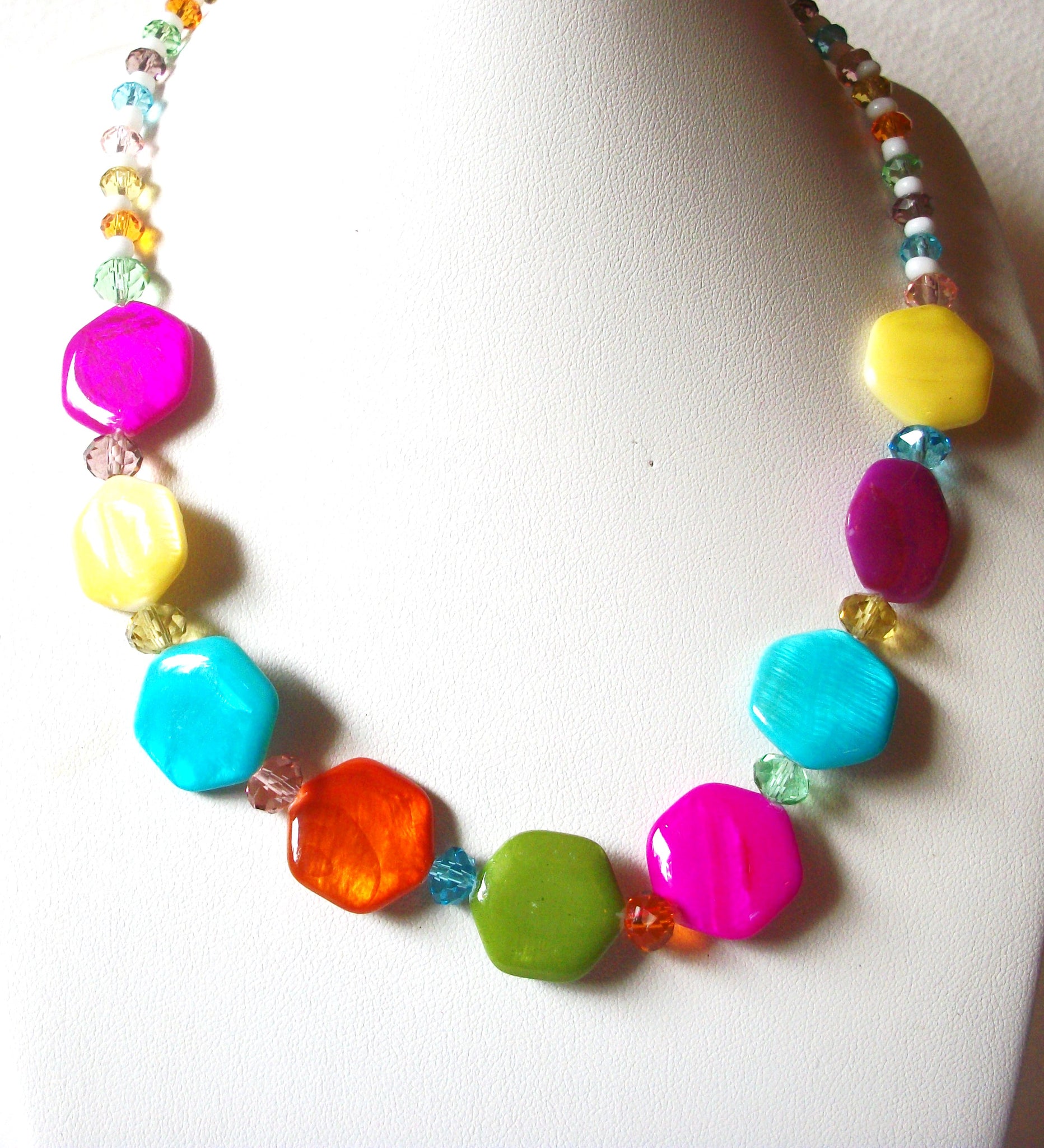 Retro Colorful Glass Necklace 82017