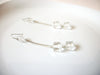 Retro Long Silver Clear Dangle Earrings 40420