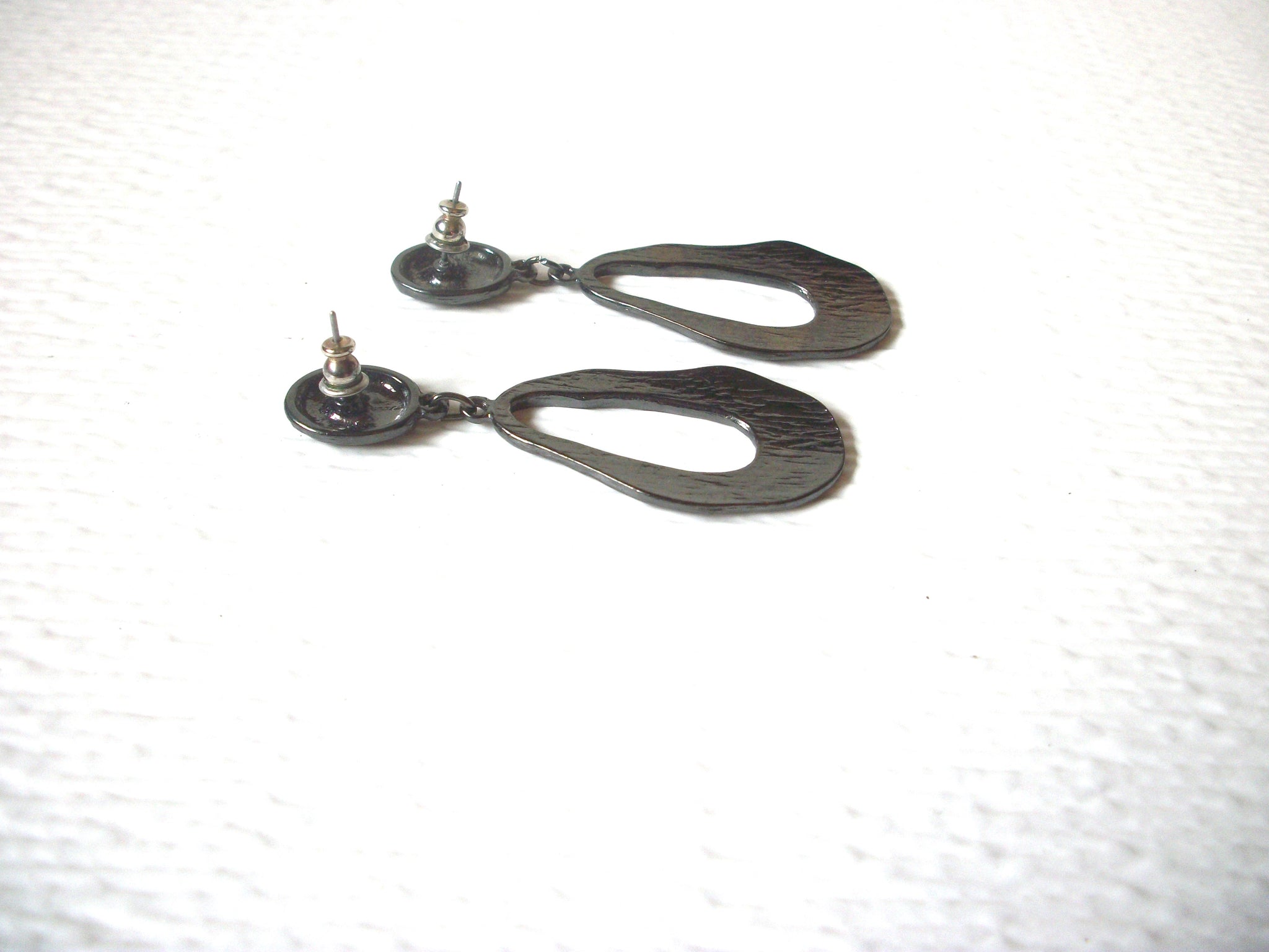 Retro Dark Silver Toned Dangle Earrings 122820