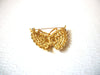 Retro Large Gold Toned Clear Rhinestone Butterfly Pin Brooch 5917