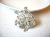 Large Vintage Silver Toned Baroque Lady Clear Rhinestone Brooch Pin 123116