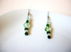 Vintage Green Glass Dangle 2 1/2" Earrings 121816