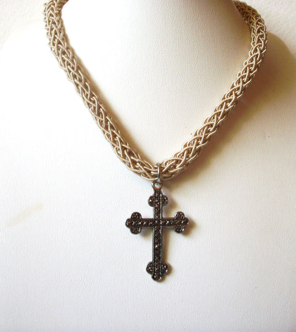 Bohemian Cross Fabric Choker Necklace 122920