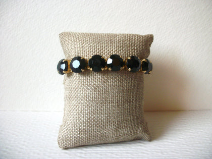 Retro Gold Black Faceted Acrylic Stretch Bracelet 72017