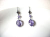 Retro Translucent Dark Lavender Rhinestone Acrylic Dangle Earrings 92816