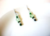 Vintage Green Glass Dangle 2 1/2" Earrings 121816