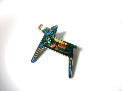 Vintage Colorful Dog Brooch Pin 122020 A