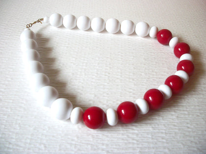 Vintage MONET Red White 18" Necklace 71517