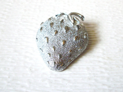 SARAH COVENTRY Silver Toned Strawberry Brooch Pin 5917