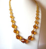 Vintage Amber Honey Czech Glass 30" Necklace 80417