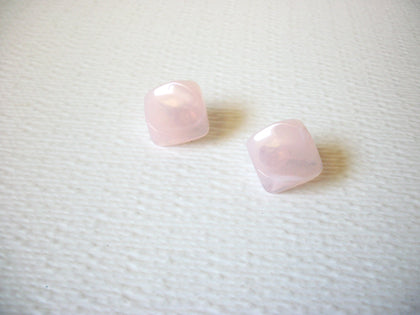 Retro Pale Pink Lucite Clip On Earrings 010121