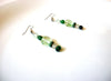 Vintage Green Glass Dangle 2 1/2" Earrings 121816