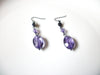 Retro Translucent Dark Lavender Rhinestone Acrylic Dangle Earrings 92816