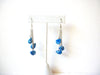 Retro Blue Silver Shell Dangle Earrings 123020