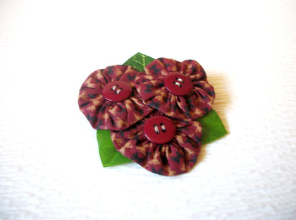 Vintage Large Hand Made Folk Fabric Brooch Pin 121216