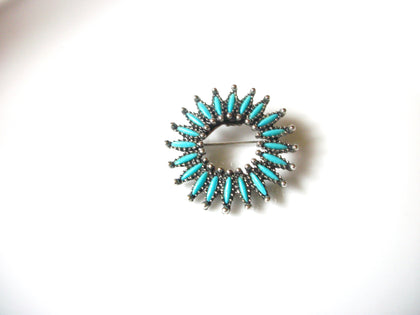 Southwestern Vintage Native American Turquoise Brooch Pin 92816