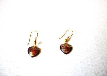 Dainty Cloisonne Unicorn Heart Vintage Dangle Earrings 71917