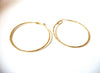 Large Retro Gold Toned Thin Hoop Earrings 92017