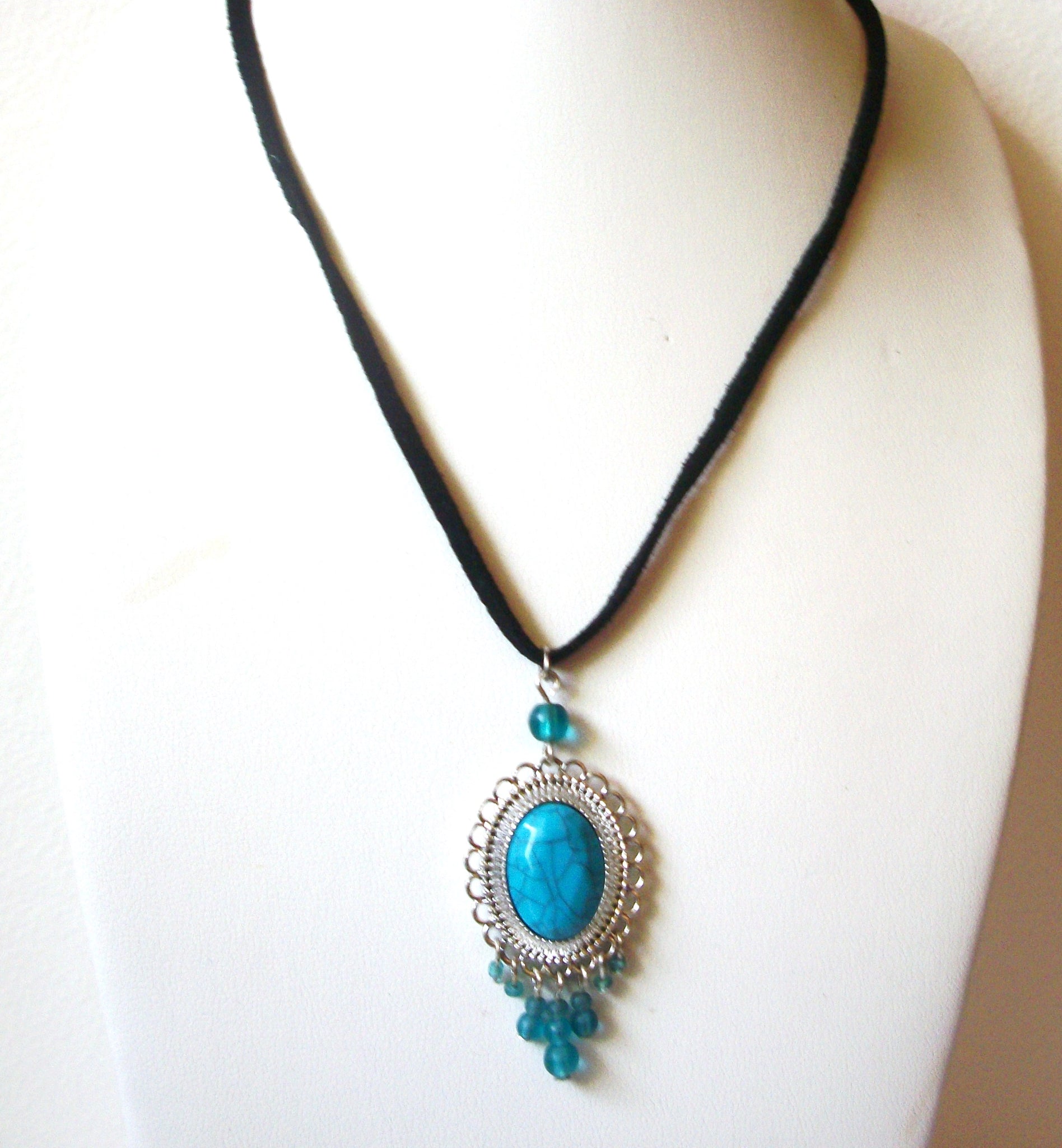 Vintage Southwestern Faux Turquoise Necklace 122920 P